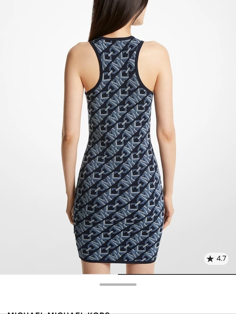 Michael Kors Blue Patterned Pencil Skirt - Picture 2 of 7